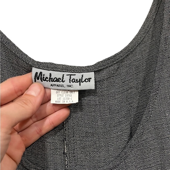 Vintage Gray Straight Michael Taylor Maxi Dress 90s Vibes 2X Sleeveless - Picture 6 of 8